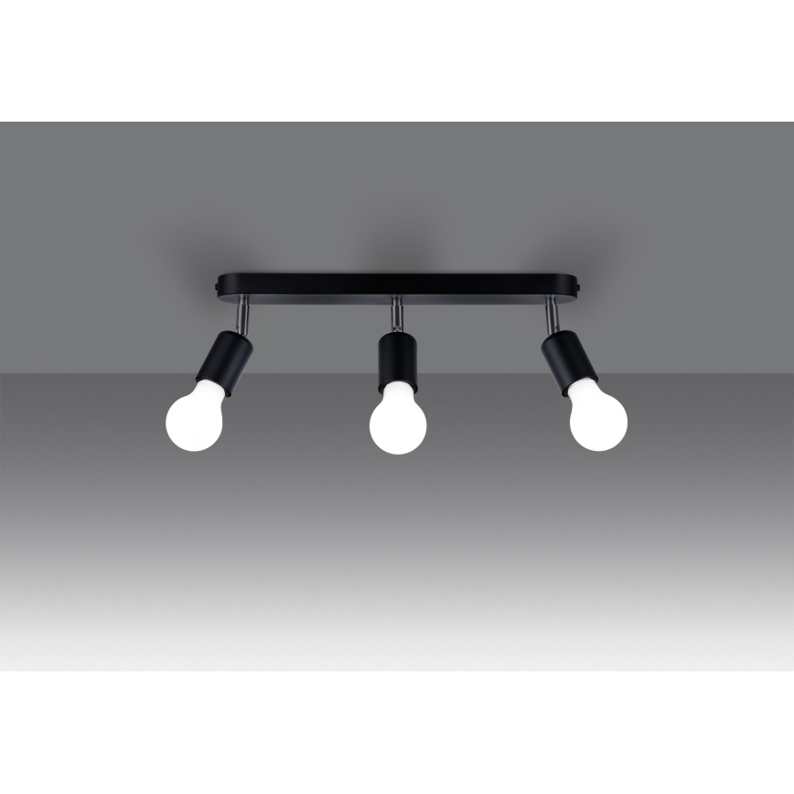 Φωτιστικό σποτ FORNES 3xE27/60W/230V μαύρο