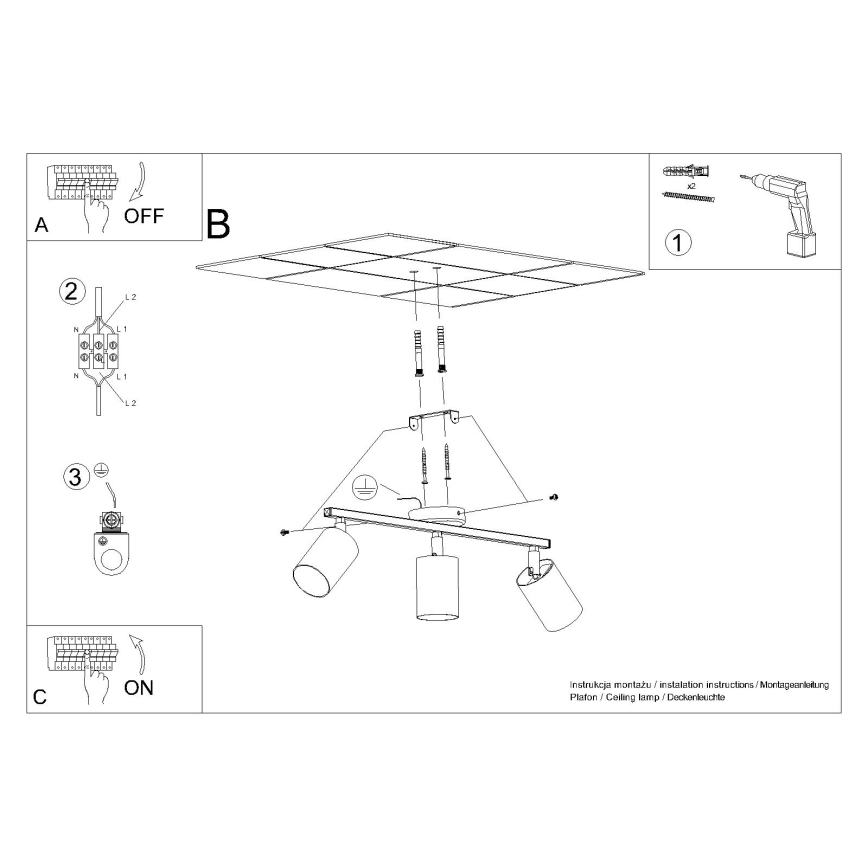 Φωτιστικό σποτ LEMMI 3xGU10/40W/230V λευκό