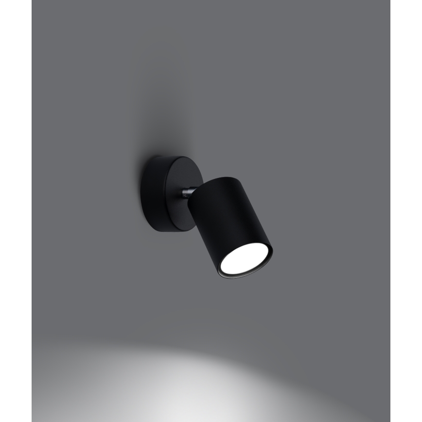 Επιτοίχιο φωτιστικό σημείου LEMMI 1xGU10/40W/230V μαύρο