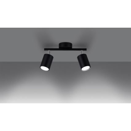 Φωτιστικό σποτ LEMMI 2xGU10/40W/230V μαύρο
