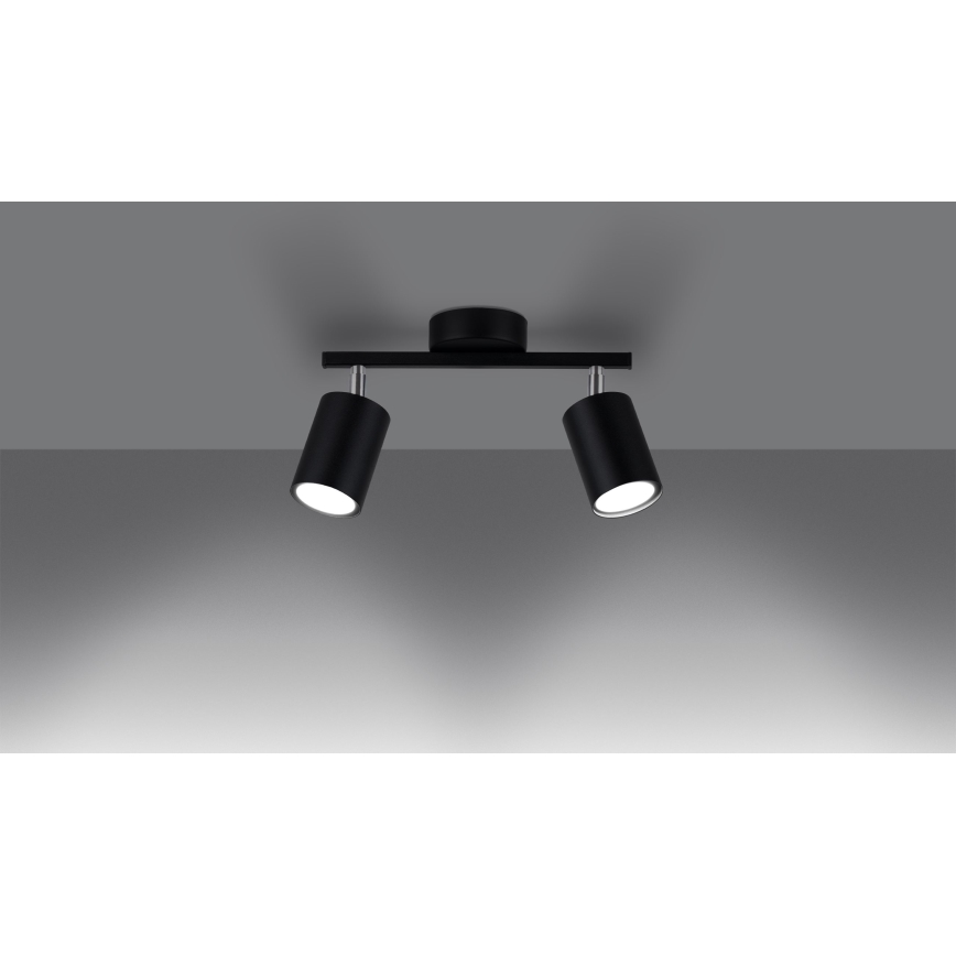 Φωτιστικό σποτ LEMMI 2xGU10/40W/230V μαύρο