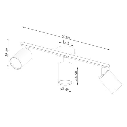 Φωτιστικό σποτ LEMMI 3xGU10/40W/230V μαύρο