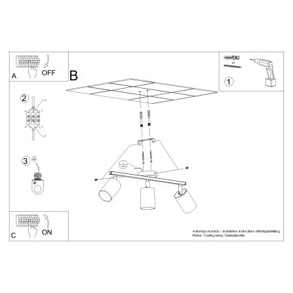 Φωτιστικό σποτ LEMMI 3xGU10/40W/230V μαύρο