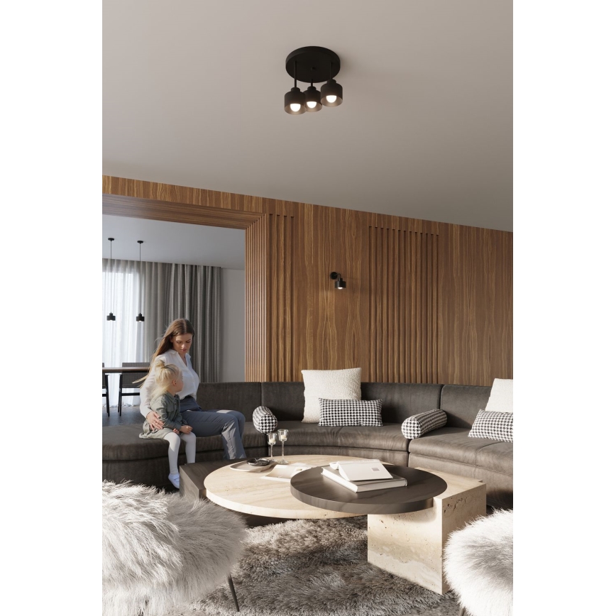 Λάμπα τοίχου SAVAR 1xE27/60W/230V μαύρο