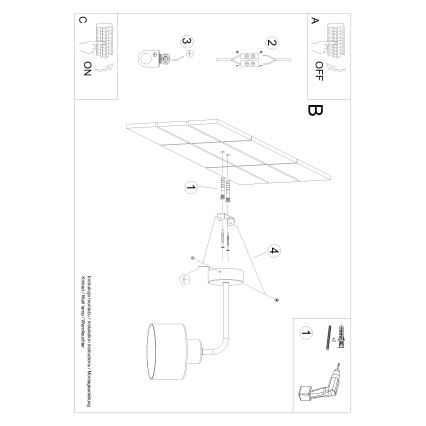 Λάμπα τοίχου SAVAR 1xE27/60W/230V μαύρο