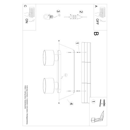 Φωτιστικό οροφής SAVAR 2xE27/60W/230V μαύρο