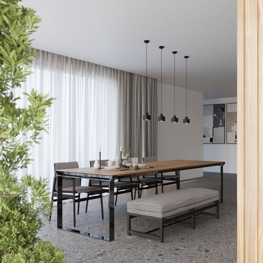 Κρεμαστό φωτιστικό οροφής μονόφωτο  SAVAR 1xE27/60W/230V μαύρο
