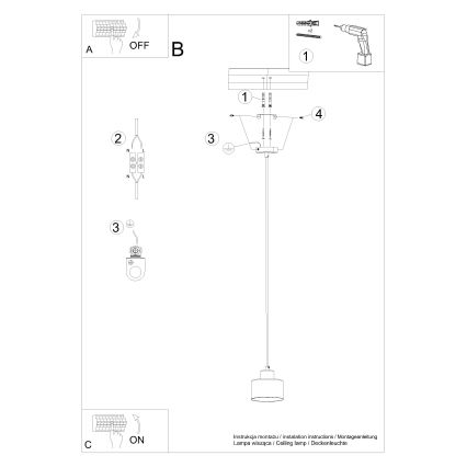 Κρεμαστό φωτιστικό οροφής μονόφωτο  SAVAR 1xE27/60W/230V μαύρο