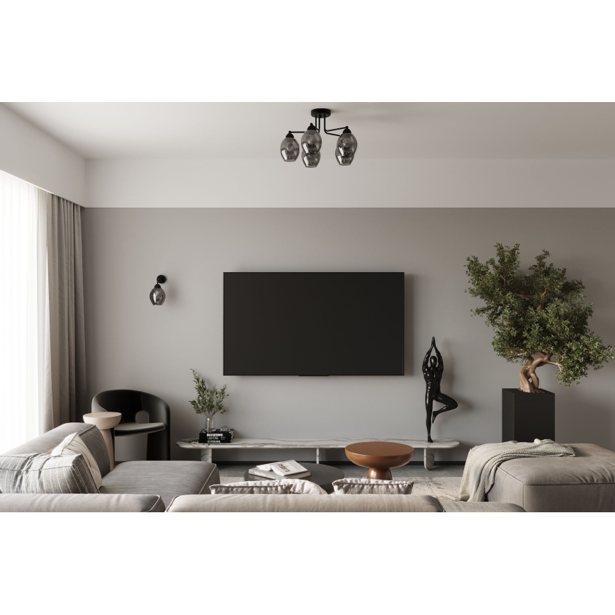 Λάμπα τοίχου FILLAN 1xE27/60W/230V μαύρο