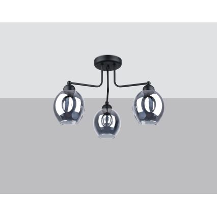 Κρεμαστό φωτιστικό FILLAN 3xE27/60W/230V μαύρο