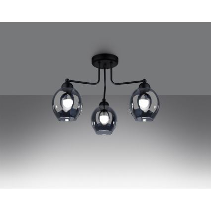 Κρεμαστό φωτιστικό FILLAN 3xE27/60W/230V μαύρο
