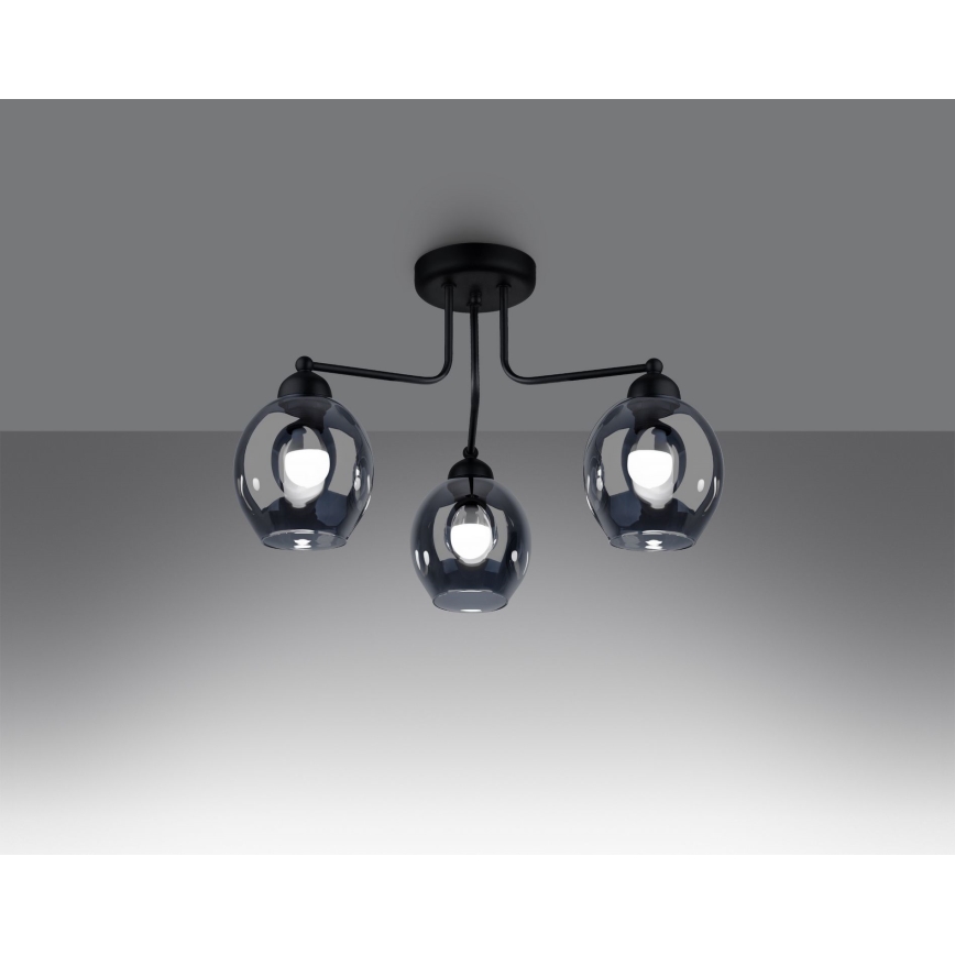 Κρεμαστό φωτιστικό FILLAN 3xE27/60W/230V μαύρο