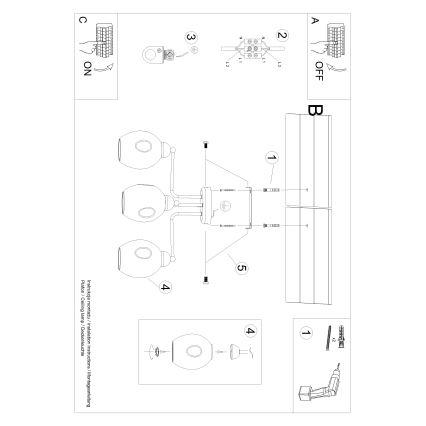 Κρεμαστό φωτιστικό FILLAN 3xE27/60W/230V μαύρο