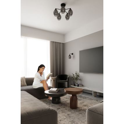 Φωτιστικό οροφής με ράβδο FILLAN 5xE27/60W/230V μαύρο