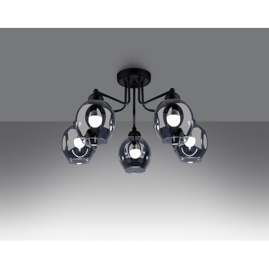 Κρεμαστό φωτιστικό FILLAN 5xE27/60W/230V μαύρο