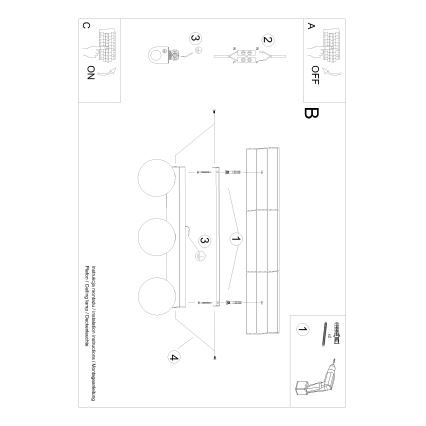 Φωτιστικό οροφής YOLI 3xG9/12W/230V λευκό