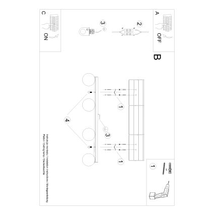 Φωτιστικό οροφής YOLI 4xG9/12W/230V λευκό