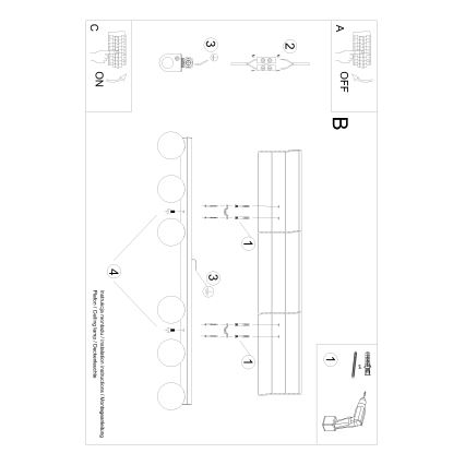 Φωτιστικό οροφής YOLI 6xG9/12W/230V λευκό