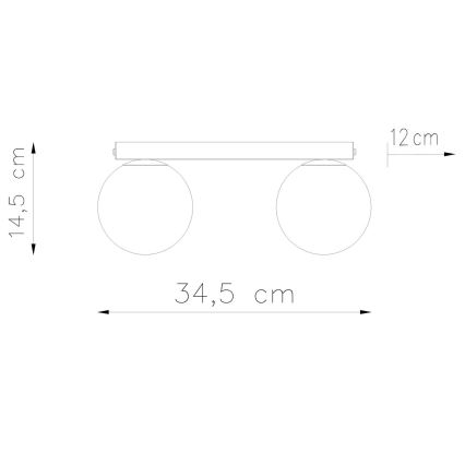 Φωτιστικό οροφής YOLI 2xG9/12W/230V μαύρο