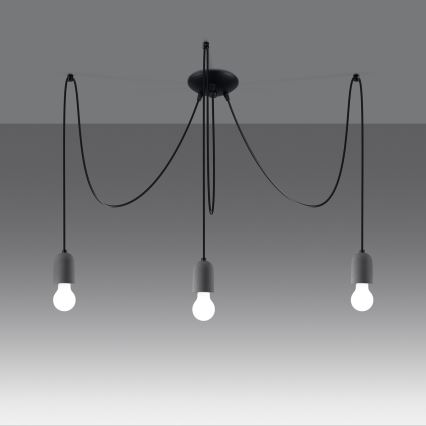Κρεμαστό φωτιστικό οροφής NESO 3xE27/15W/230V spider τσιμέντο