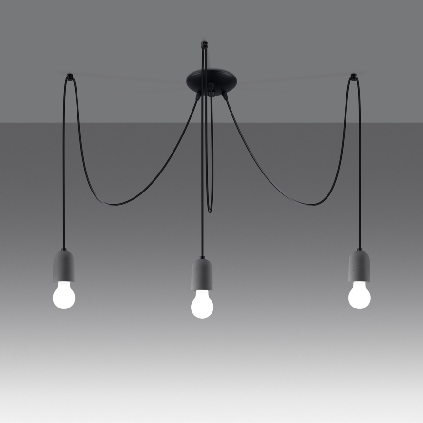 Κρεμαστό φωτιστικό οροφής NESO 3xE27/15W/230V spider τσιμέντο