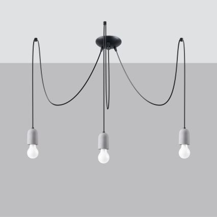 Κρεμαστό φωτιστικό οροφής NESO 3xE27/15W/230V spider τσιμέντο