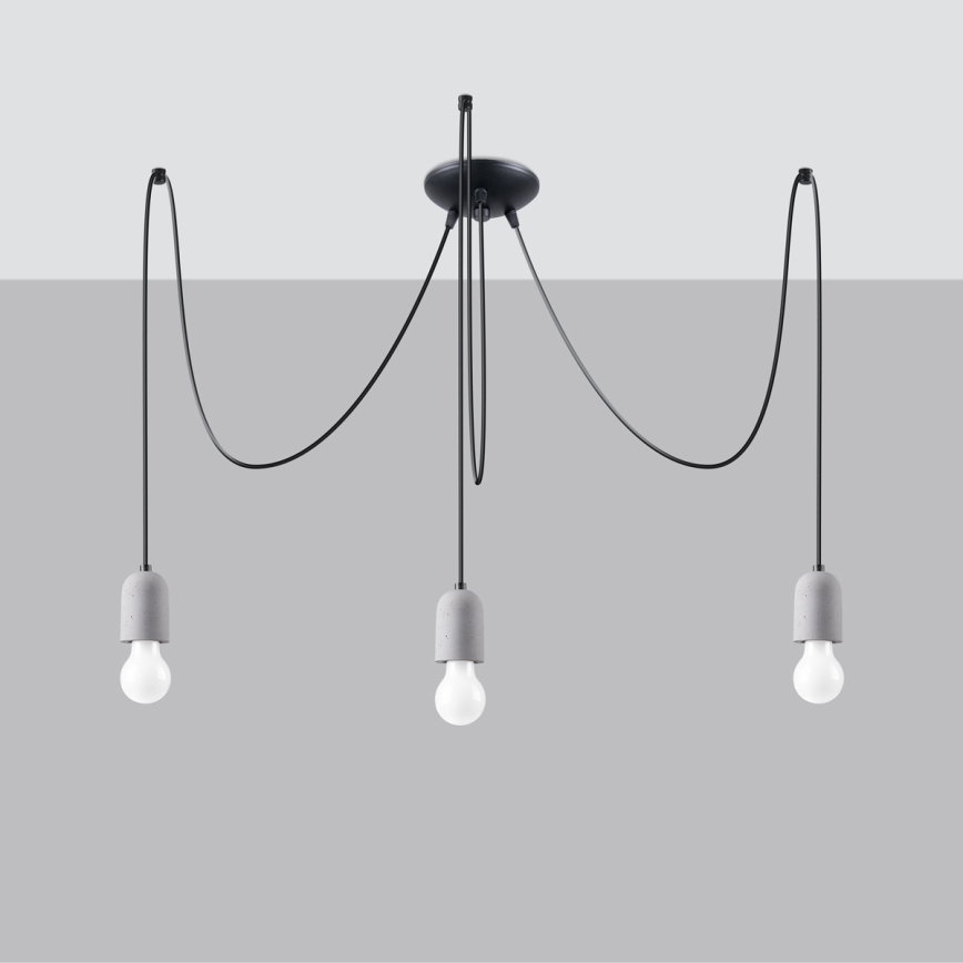 Κρεμαστό φωτιστικό οροφής NESO 3xE27/15W/230V spider τσιμέντο