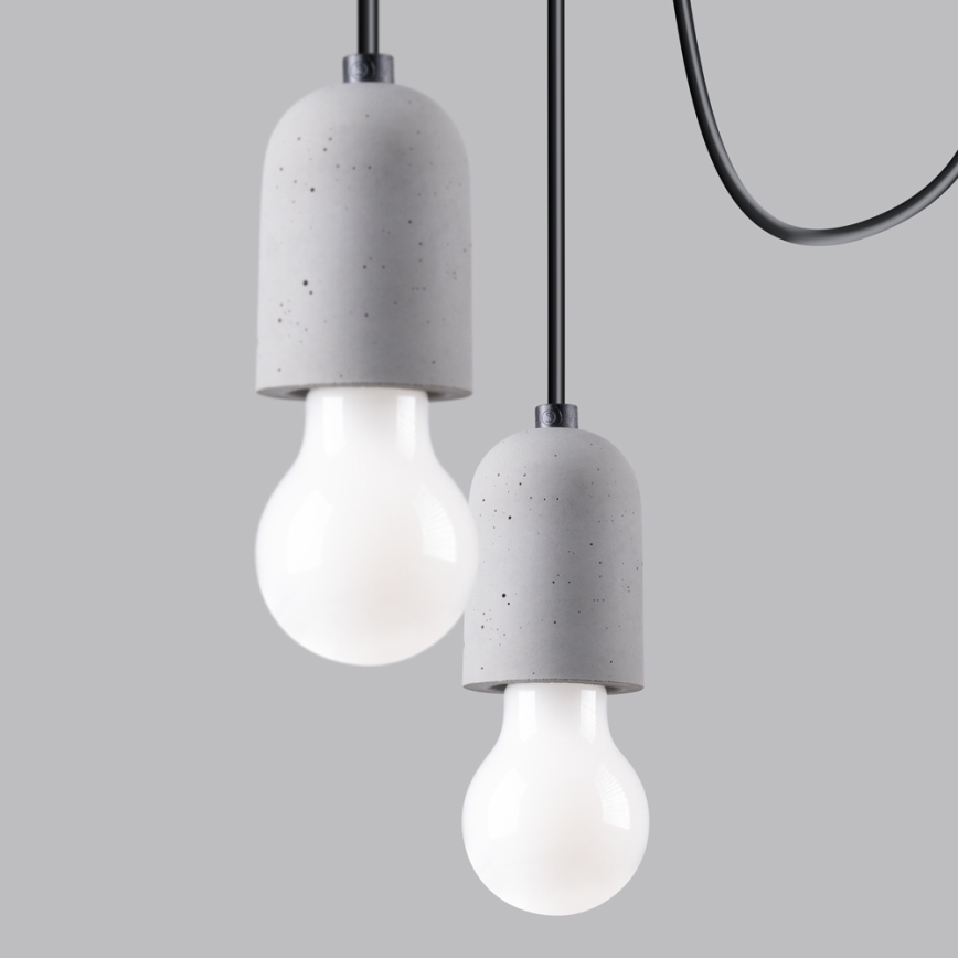 Κρεμαστό φωτιστικό οροφής NESO 3xE27/15W/230V spider τσιμέντο