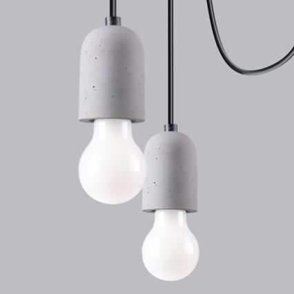 Κρεμαστό φωτιστικό οροφής NESO 5xE27/15W/230V spider τσιμέντο