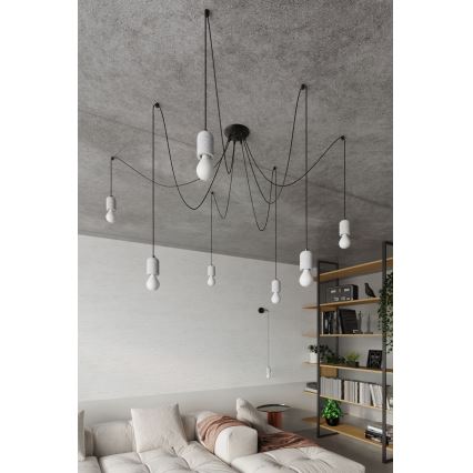 Κρεμαστό φωτιστικό οροφής NESO 7xE27/15W/230V spider τσιμέντο