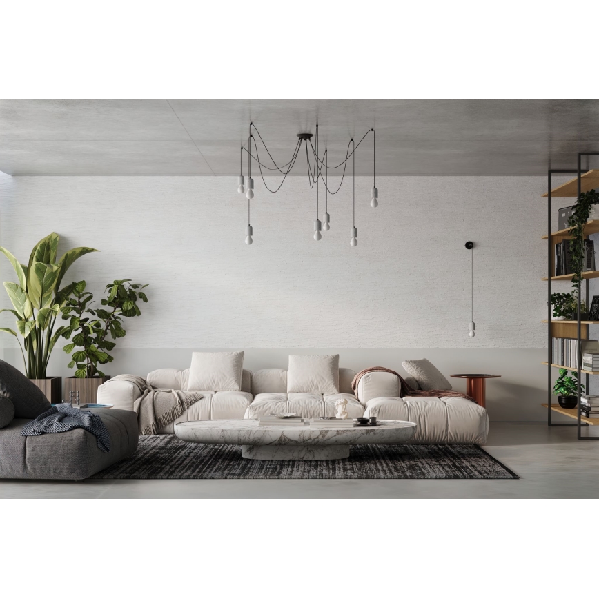 Κρεμαστό φωτιστικό οροφής NESO 7xE27/15W/230V spider τσιμέντο