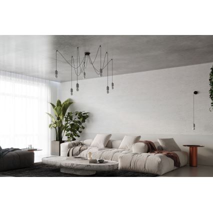 Κρεμαστό φωτιστικό οροφής NESO 7xE27/15W/230V spider τσιμέντο