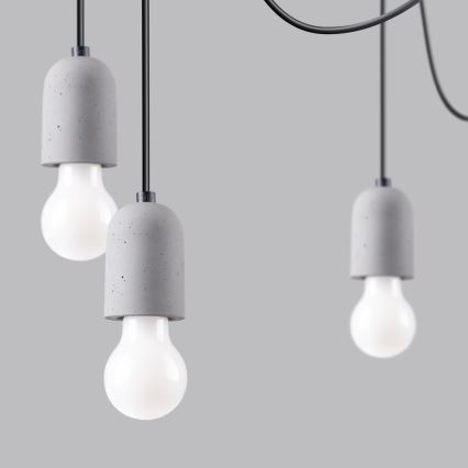 Κρεμαστό φωτιστικό οροφής NESO 7xE27/15W/230V spider τσιμέντο