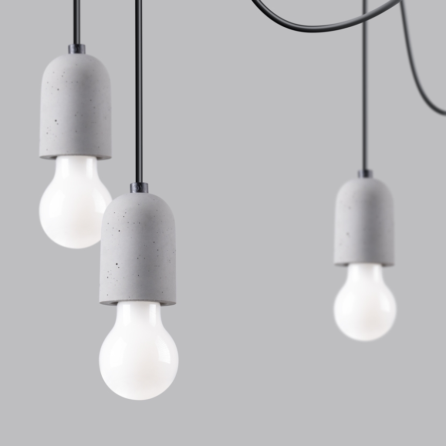 Κρεμαστό φωτιστικό οροφής NESO 7xE27/15W/230V spider τσιμέντο