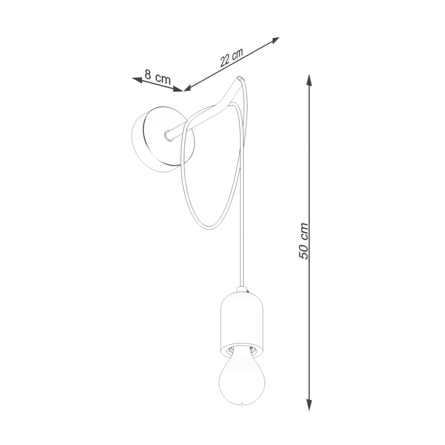 Λάμπα τοίχου NESO 1xE27/15W/230V τσιμέντο