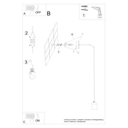 Λάμπα τοίχου NESO 1xE27/15W/230V τσιμέντο