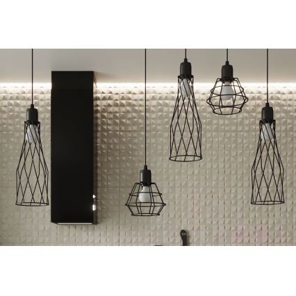 Πολύφωτο με συρματόσχοινο SUBA 1xE27/15W/230V μαύρο