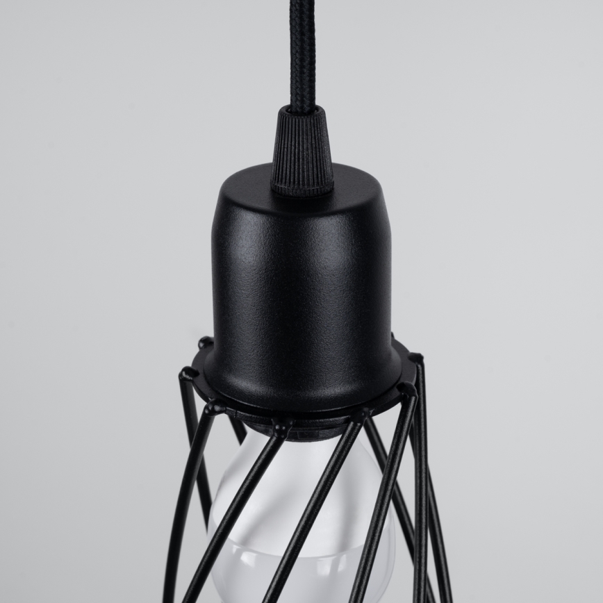 Πολύφωτο με συρματόσχοινο SUBA 1xE27/15W/230V μαύρο