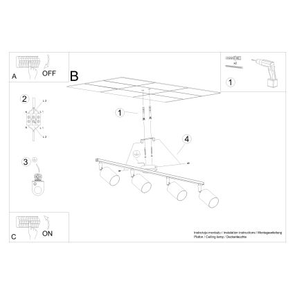 Φωτιστικό σποτ LEMMI 4xGU10/10W/230V μαύρο