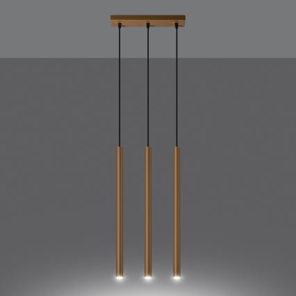 Πολύφωτο με συρματόσχοινο PASTELO 3xG9/8W/230V χρυσαφί