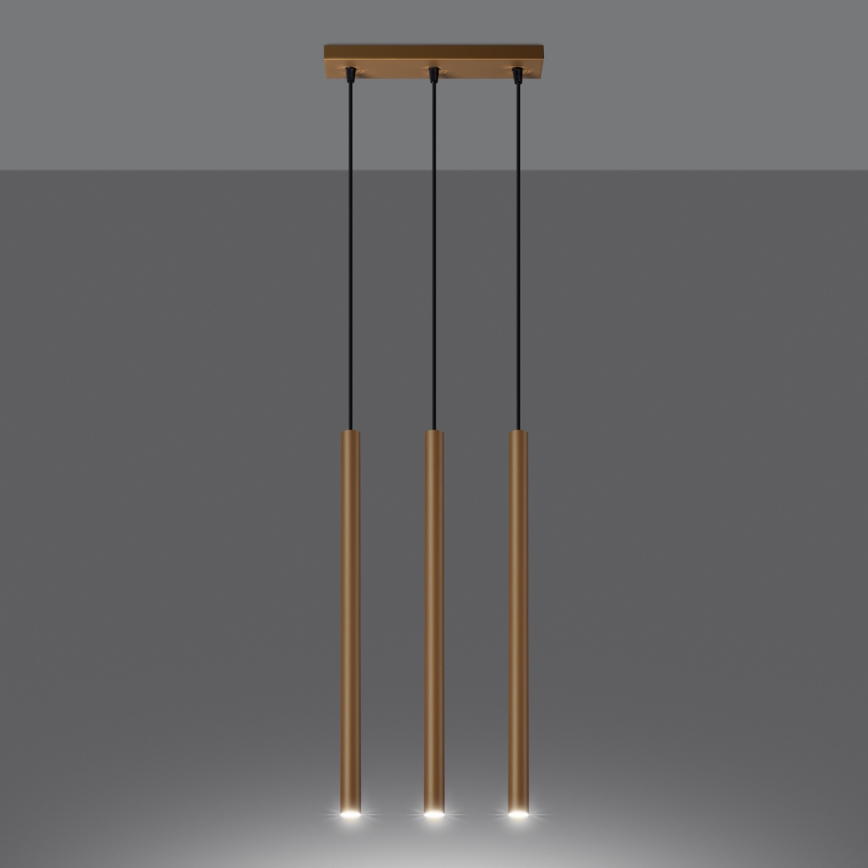 Πολύφωτο με συρματόσχοινο PASTELO 3xG9/8W/230V χρυσαφί