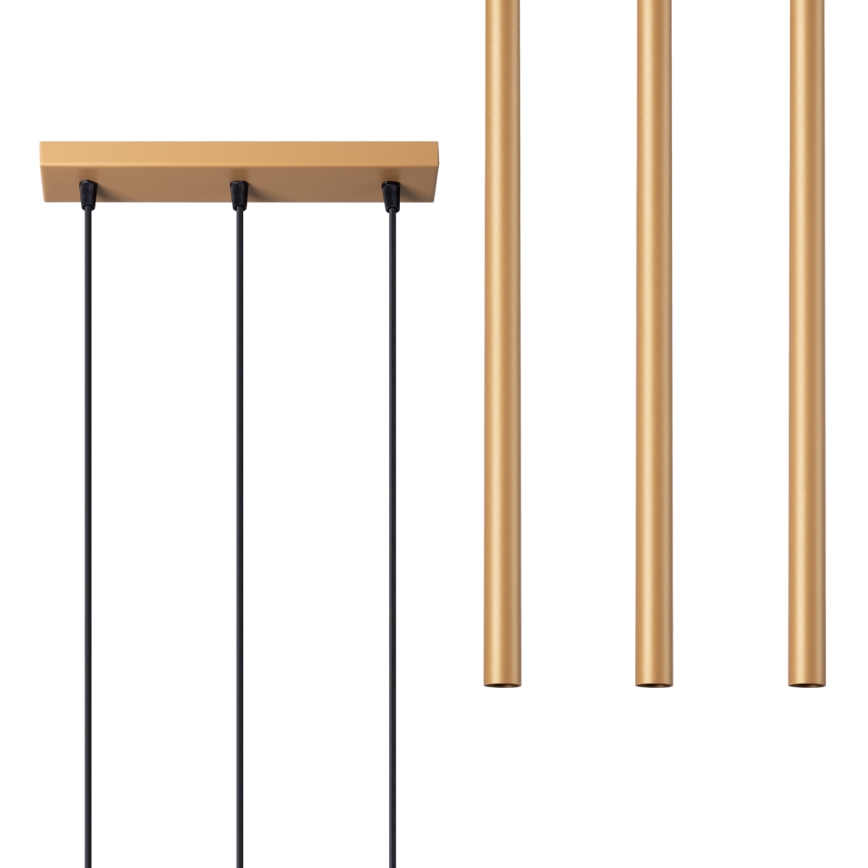 Πολύφωτο με συρματόσχοινο PASTELO 3xG9/8W/230V χρυσαφί
