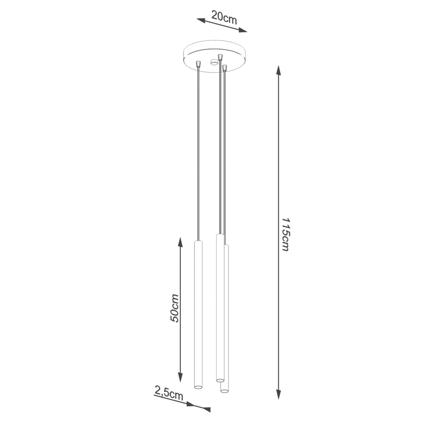 Πολύφωτο με συρματόσχοινο PASTELO 3xG9/8W/230V χρυσαφί