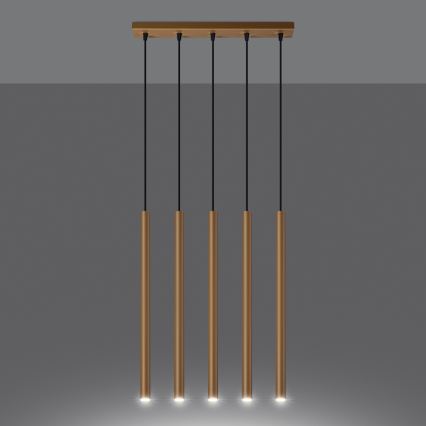 Πολύφωτο με συρματόσχοινο PASTELO 5xG9/8W/230V χρυσαφί