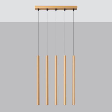 Πολύφωτο με συρματόσχοινο PASTELO 5xG9/8W/230V χρυσαφί