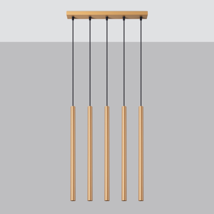 Πολύφωτο με συρματόσχοινο PASTELO 5xG9/8W/230V χρυσαφί