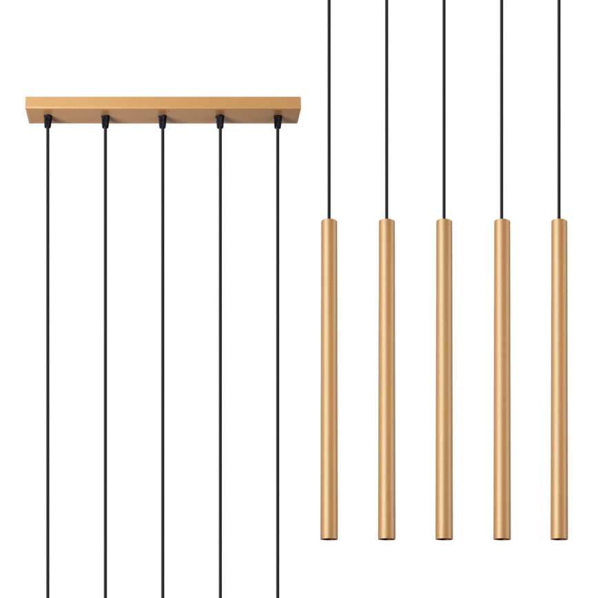 Πολύφωτο με συρματόσχοινο PASTELO 5xG9/8W/230V χρυσαφί