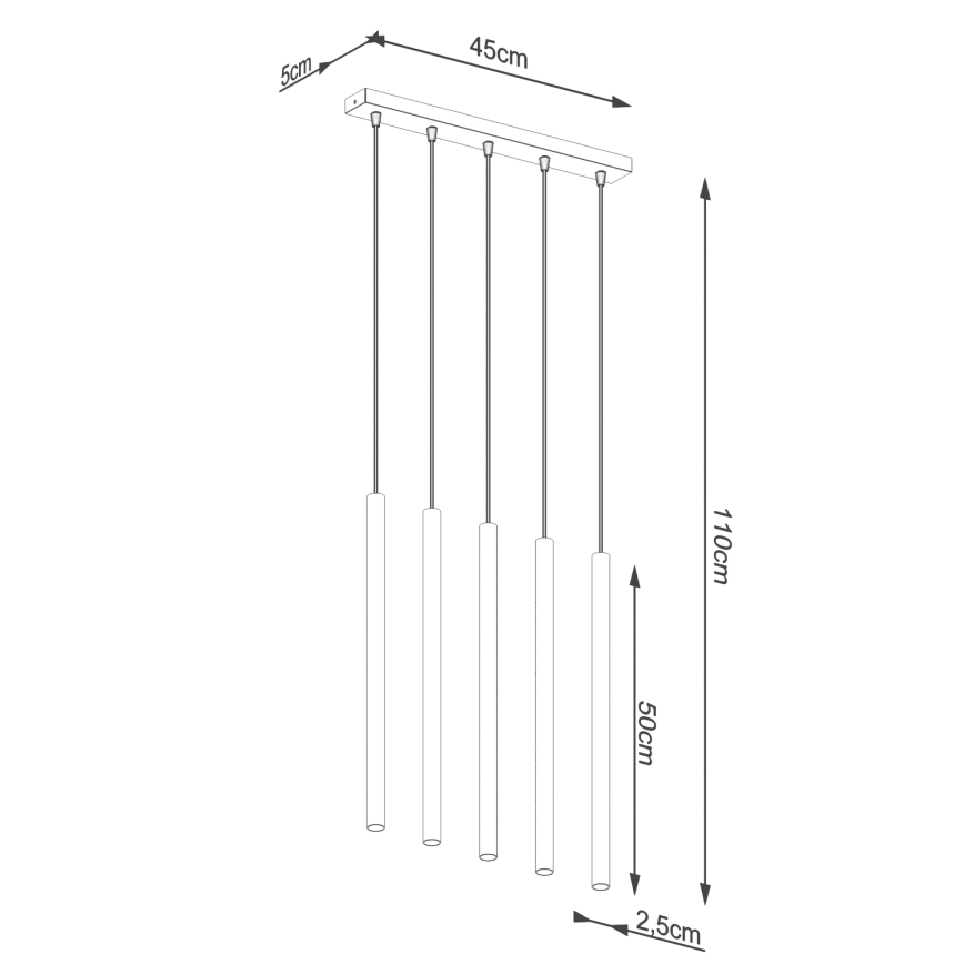 Πολύφωτο με συρματόσχοινο PASTELO 5xG9/8W/230V χρυσαφί