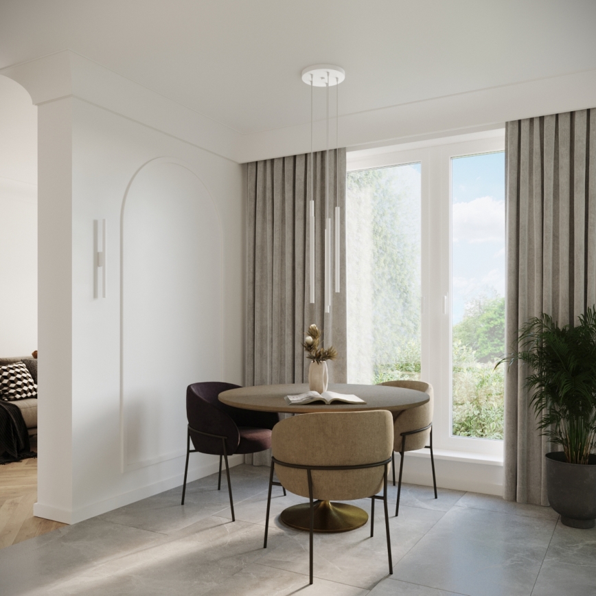 Πολύφωτο με συρματόσχοινο PASTELO 5xG9/8W/230V λευκό