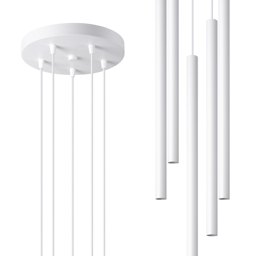 Πολύφωτο με συρματόσχοινο PASTELO 5xG9/8W/230V λευκό